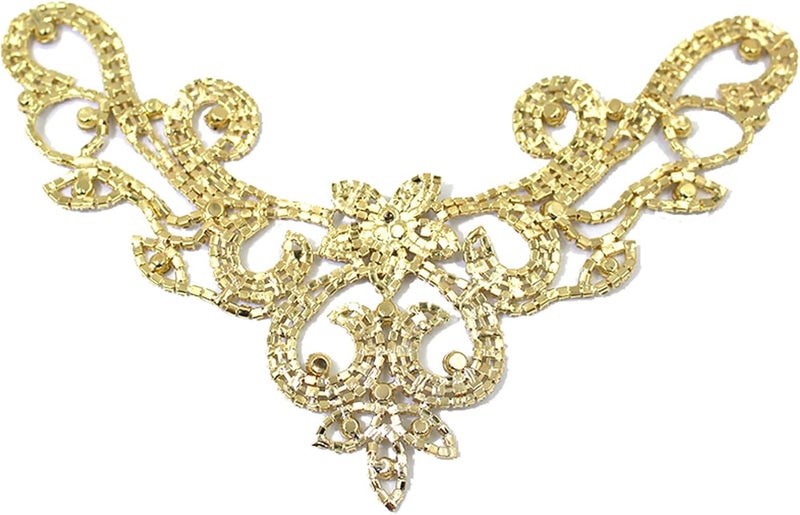 PEARLY JUN Rhinestone Applique Crystal Applique for Hand Sewing Craft Projects DIY Wedding Clothes Shoes Hats Bags (YL003-gold) - Image 5